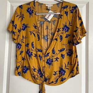 Floral button blouse